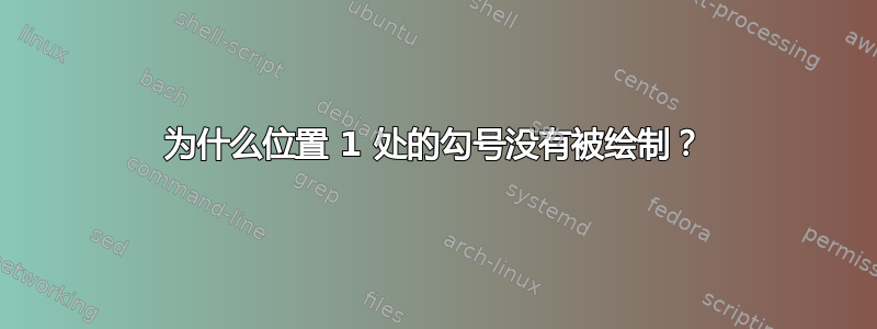 为什么位置 1 处的勾号没有被绘制？