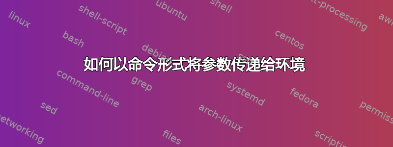 如何以命令形式将参数传递给环境