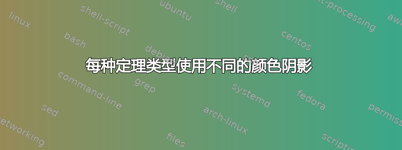 每种定理类型使用不同的颜色阴影