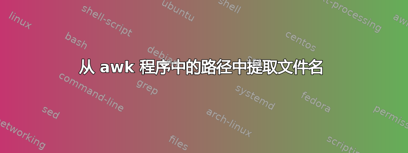 从 awk 程序中的路径中提取文件名