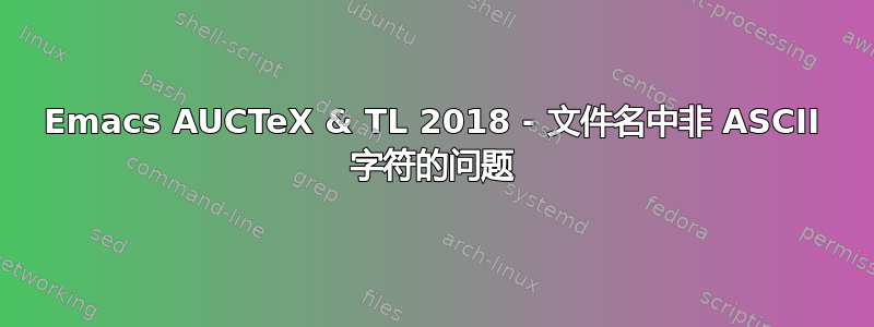 Emacs AUCTeX & TL 2018 - 文件名中非 ASCII 字符的问题