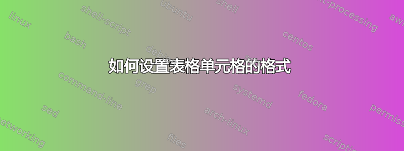 如何设置表格单元格的格式