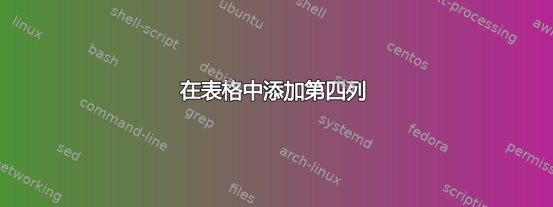 在表格中添加第四列