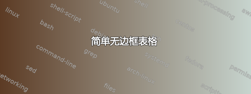 简单无边框表格