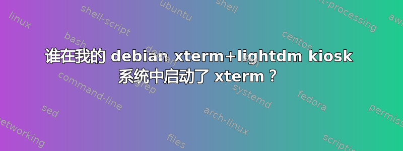 谁在我的 debian xterm+lightdm kiosk 系统中启动了 xterm？