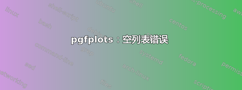 pgfplots：空列表错误