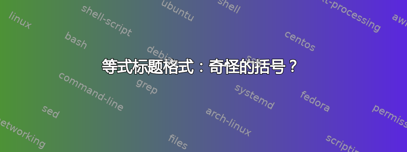 等式标题格式：奇怪的括号？