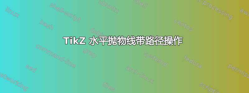 TikZ 水平抛物线带路径操作