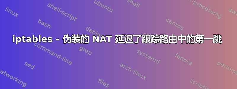 iptables - 伪装的 NAT 延迟了跟踪路由中的第一跳