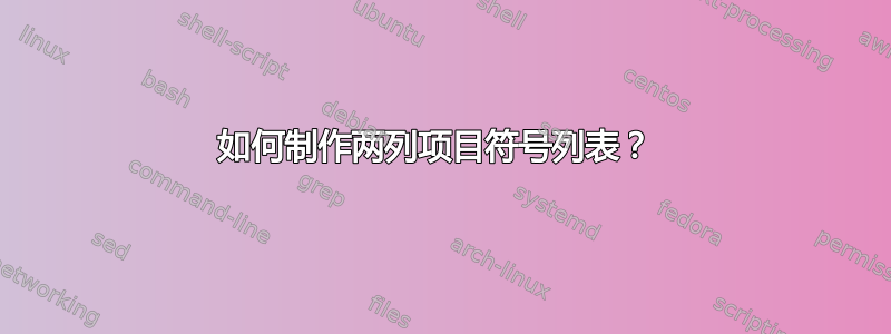 如何制作两列项目符号列表？ 