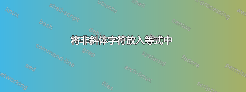 将非斜体字符放入等式中