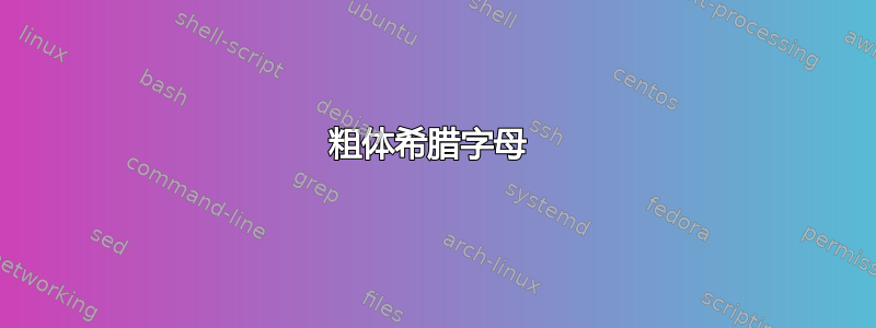 粗体希腊字母 