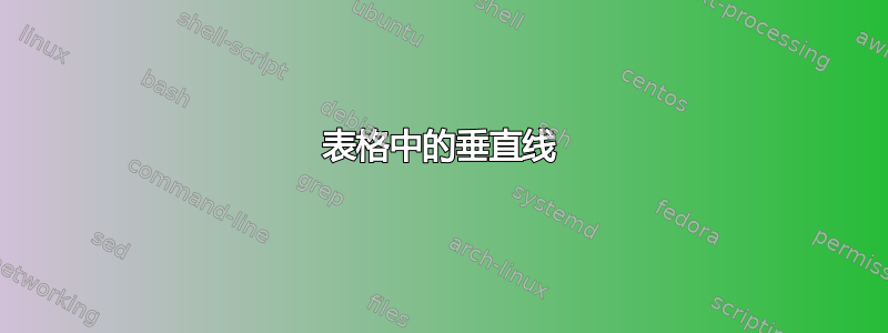 表格中的垂直线