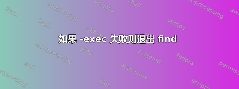 如果 -exec 失败则退出 find