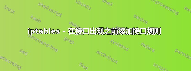 iptables - 在接口出现之前添加接口规则