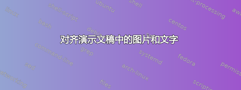 对齐演示文稿中的图片和文字