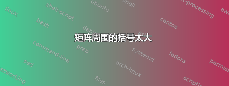 矩阵周围的括号太大