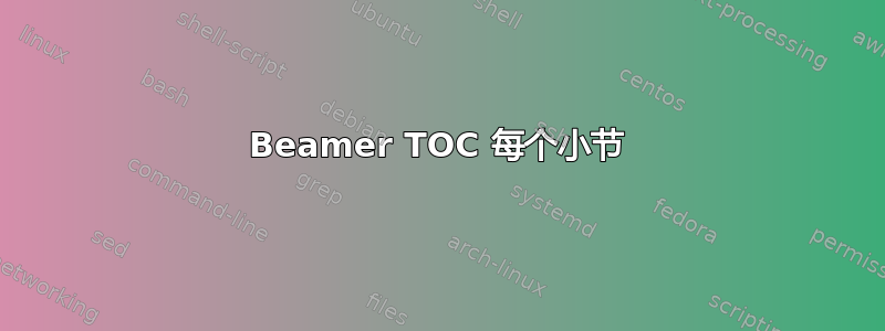 Beamer TOC 每个小节