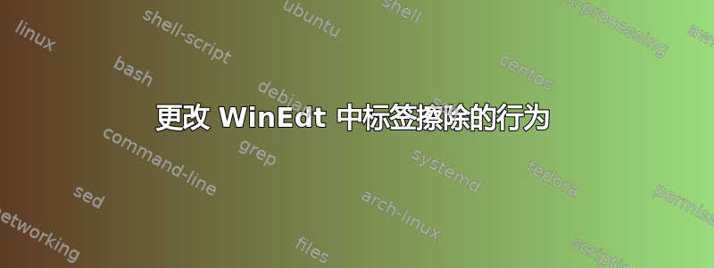 更改 WinEdt 中标签擦除的行为