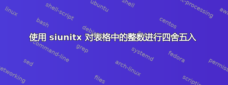 使用 siunitx 对表格中的整数进行四舍五入