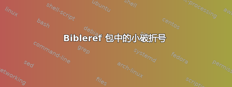 Bibleref 包中的小破折号