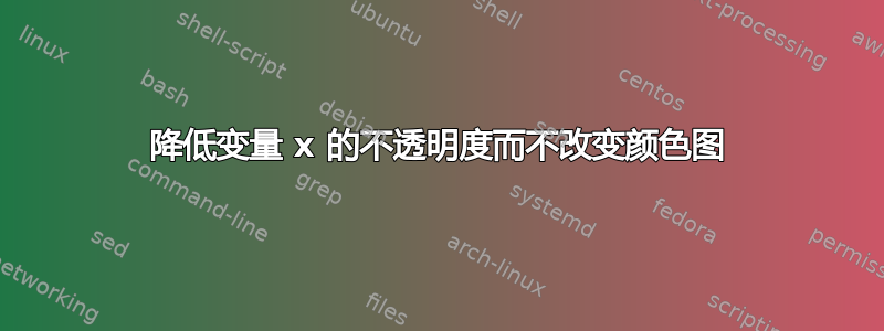 降低变量 x 的不透明度而不改变颜色图