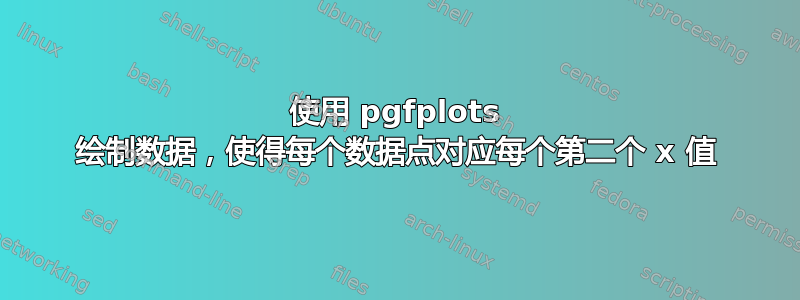 使用 pgfplots 绘制数据，使得每个数据点对应每个第二个 x 值