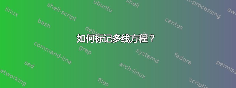 如何标记多线方程？