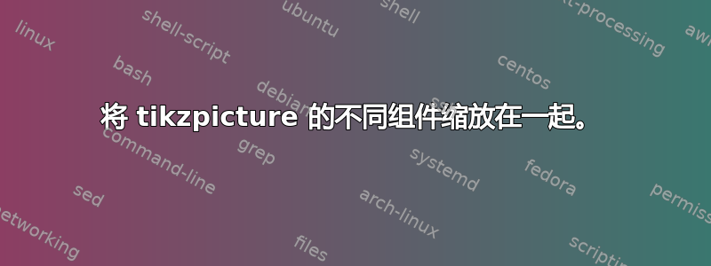 将 tikzpicture 的不同组件缩放在一起。