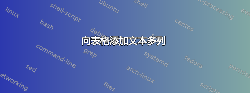 向表格添加文本多列