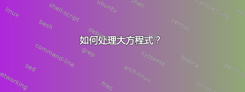 如何处理大方程式？