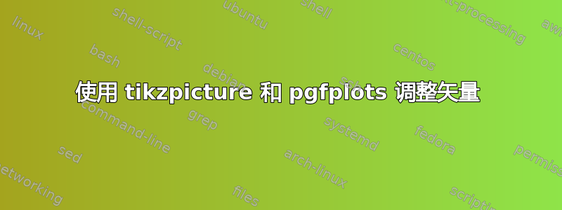 使用 tikzpicture 和 pgfplots 调整矢量