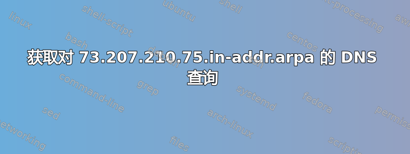 获取对 73.207.210.75.in-addr.arpa 的 DNS 查询