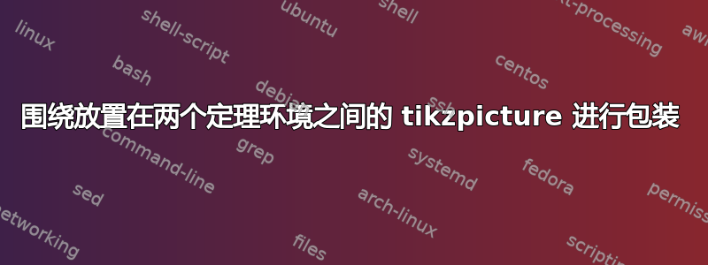 围绕放置在两个定理环境之间的 tikzpicture 进行包装