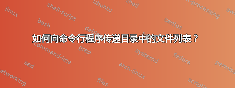 如何向命令行程序传递目录中的文件列表？