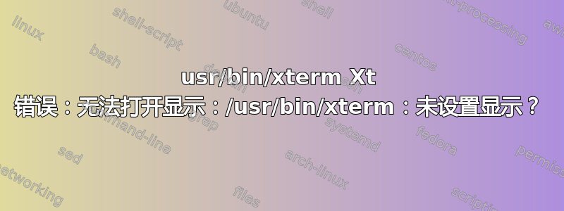 usr/bin/xterm Xt 错误：无法打开显示：/usr/bin/xterm：未设置显示？