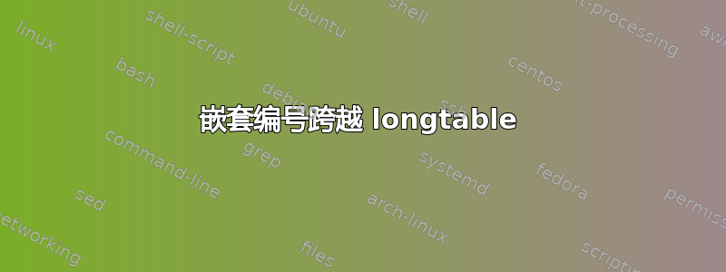 嵌套编号跨越 longtable