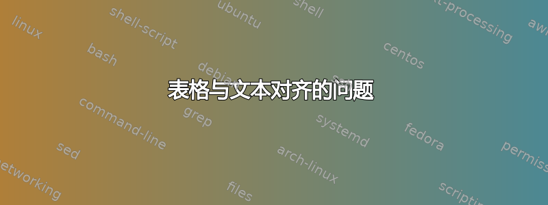 表格与文本对齐的问题