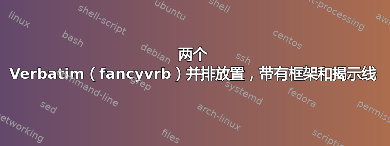 两个 Verbatim（fancyvrb）并排放置，带有框架和揭示线