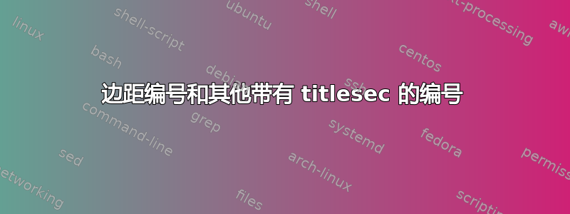 边距编号和其他带有 titlesec 的编号