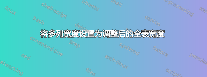 将多列宽度设置为调整后的全表宽度