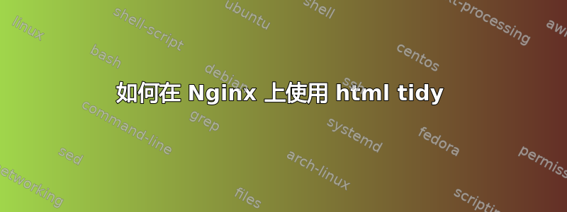 如何在 Nginx 上使用 html tidy