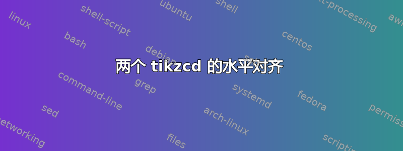 两个 tikzcd 的水平对齐