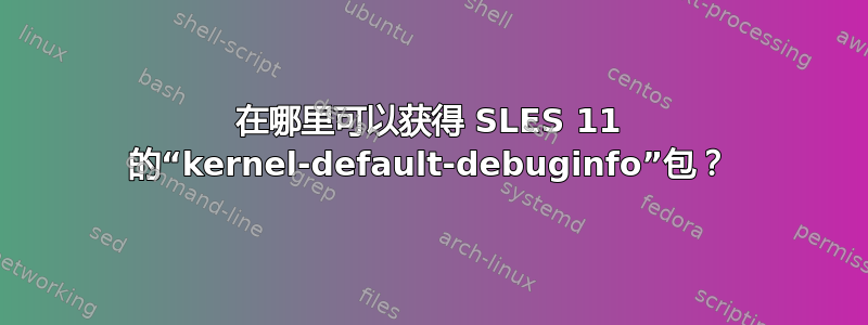 在哪里可以获得 SLES 11 的“kernel-default-debuginfo”包？