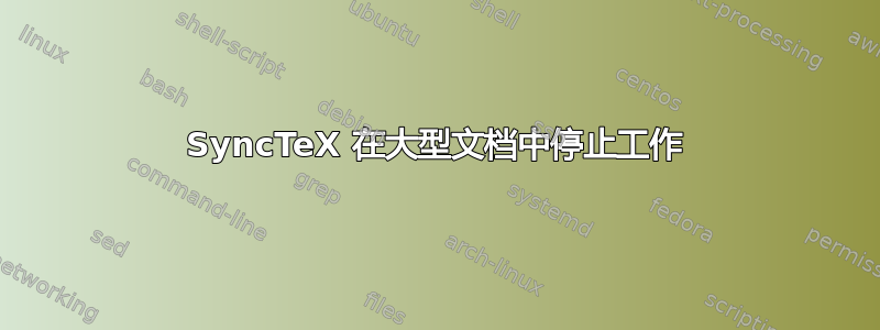 SyncTeX 在大型文档中停止工作