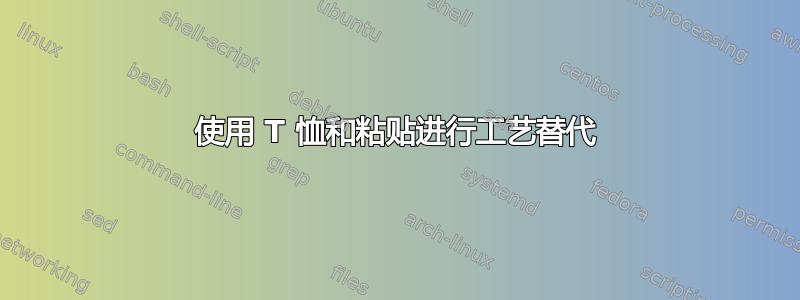 使用 T 恤和粘贴进行工艺替代