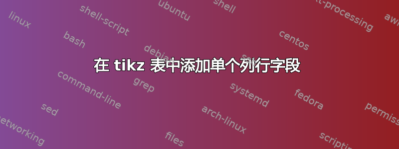 在 tikz 表中添加单个列行字段