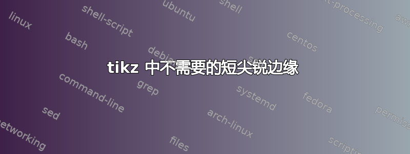 tikz 中不需要的短尖锐边缘