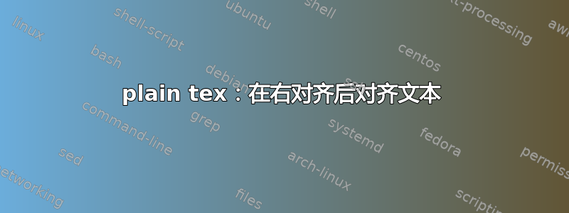 plain tex：在右对齐后对齐文本