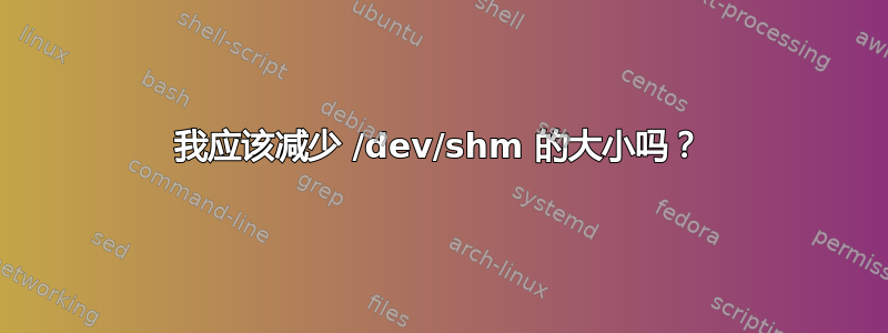 我应该减少 /dev/shm 的大小吗？